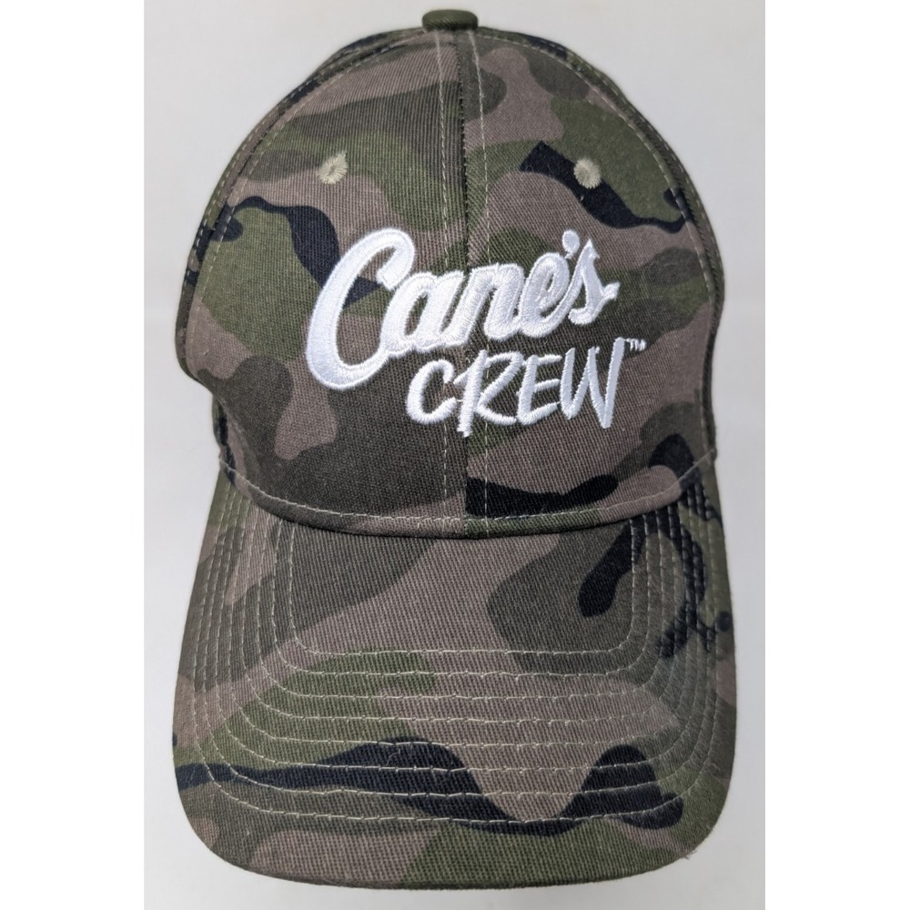 Cane's Crew - Raising Canes Chicken Fingers Hat Cap Camo 100% Cotton One-Size
